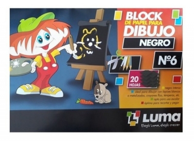 Block Dibujo Luma Nº6 24 Hjs Negro
